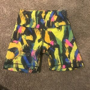 Lululemon Athletica Multicolor Abstract Bike Shorts